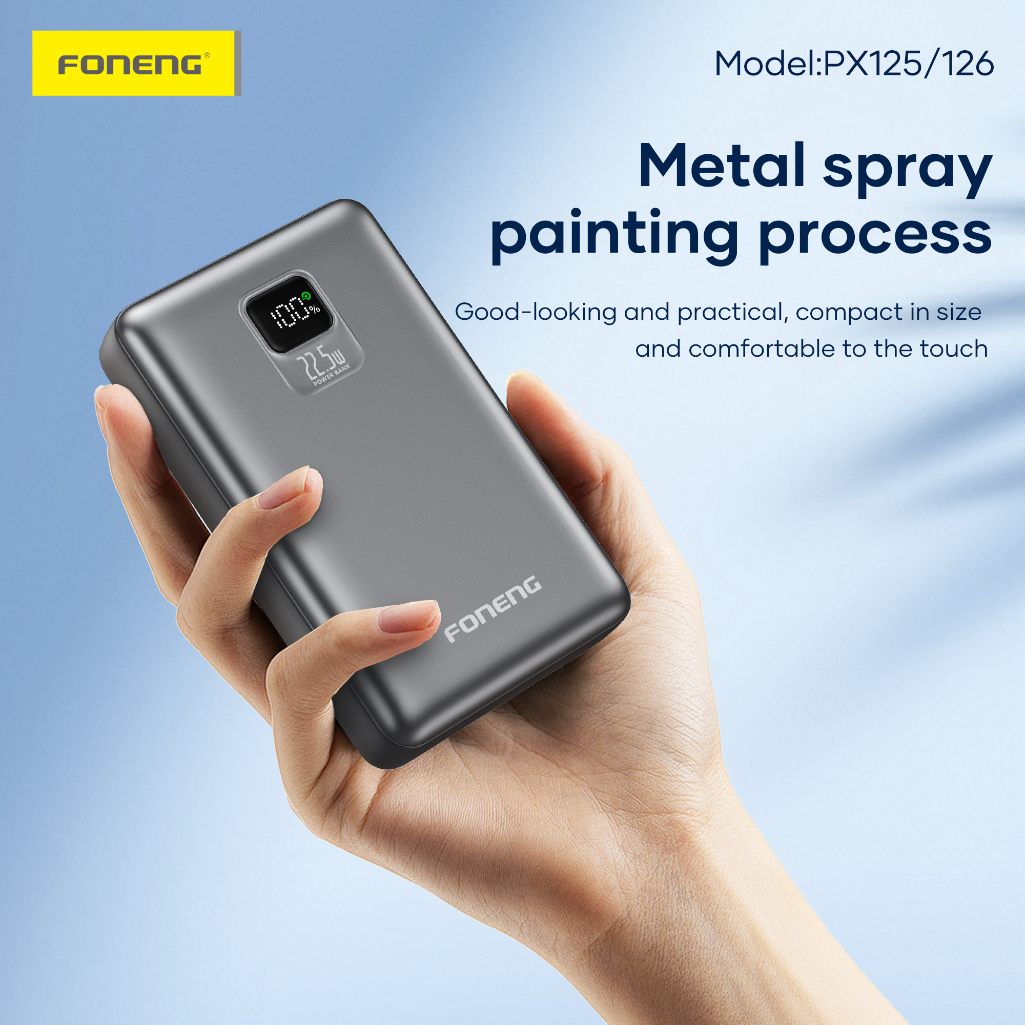 (New Launch) Foneng 10000mah powerbank | Ultra powerbank | 22.5W Output| Fast Charging Powerbank | Multiple output| 3C Certified Powerbank | LCD display | PD charging | QC | Polymer battery | 1 year warranty | Light Gold & Dark Gray | PX125 |