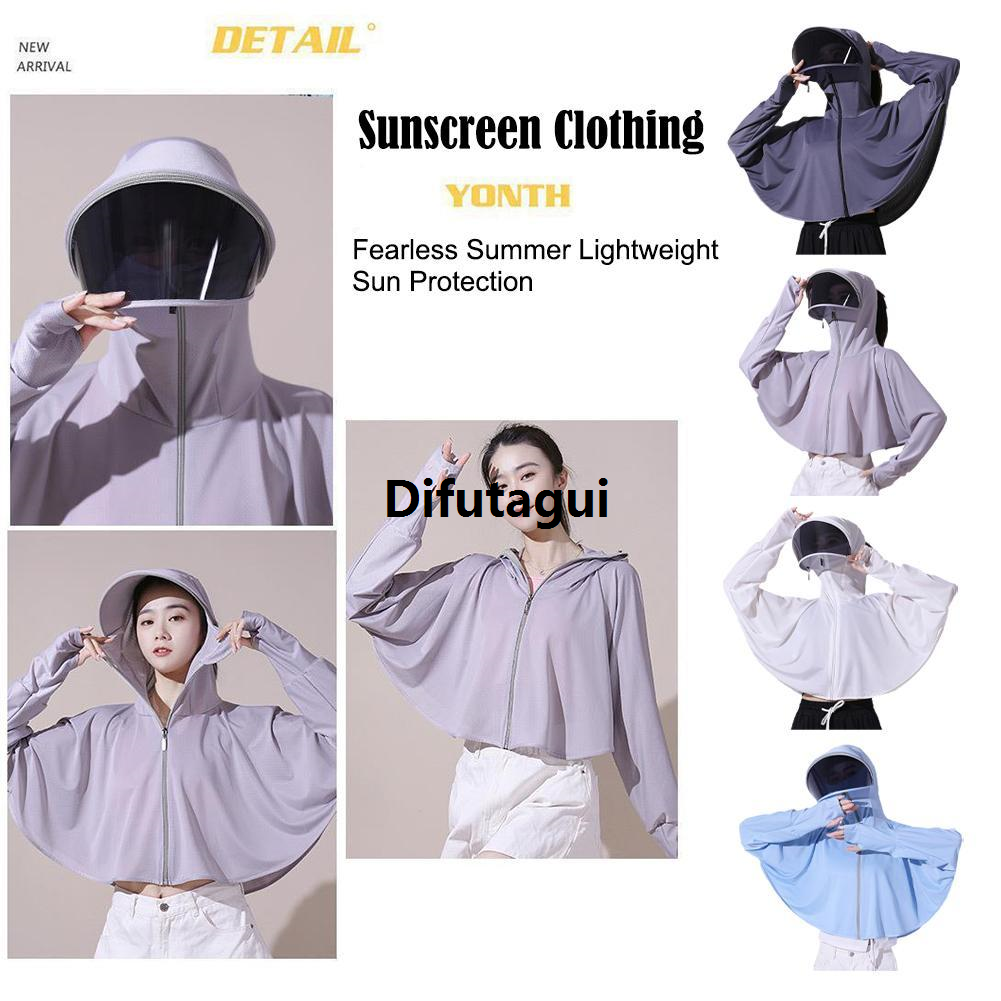 Difutagui Summer Fishing Gloves Sun Protection Gloves Breathable Anti-slip Original Anti-UV Sport Cycling Ice Silk Outdoor Running Gloves Men Women