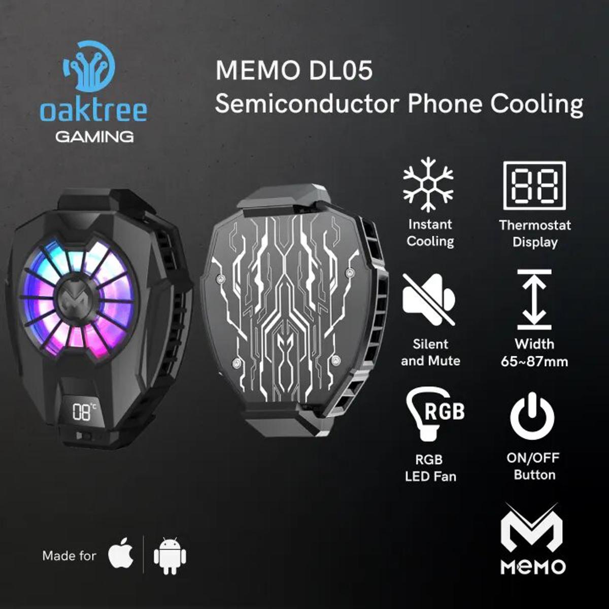 Vylon x20 Memo Original DL05 Mobile Phone Pubg Cooling Fan Mobile Phone Radiator Gaming Universal Phone Cooler Adjustable Portable Fan Heat Sink Phone Accessories Gaming Phone Fan Mobile Cooling For iPhone VIVO_ OPPO Samsung Huawei Oneplus infinix Techno