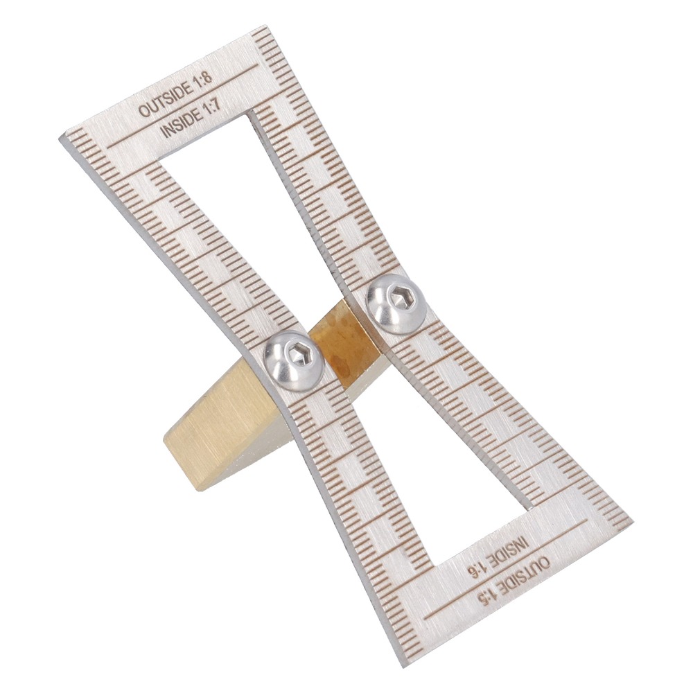 Durable Stainless Steel Dovetail Marker Brass with Scale Dovetail Jig Guide 1:5/1:6/1:7/1:8 Slopes with Bevel Dovetail Scribing Gauge for Woodworking, Board Splicing, and Crack Repair