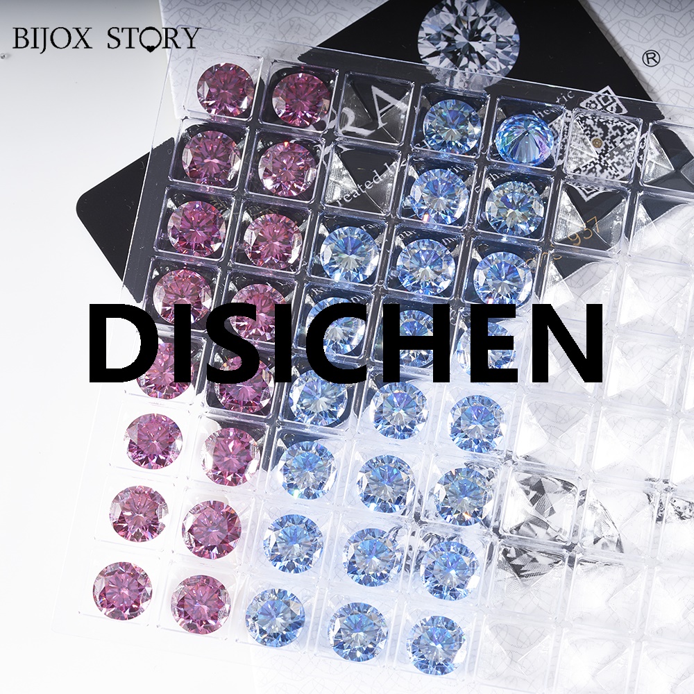DISICHEN Mulberry Gemstone Excellent Cut Color VVS1 0.5- 3 Carat Rare Pink Moissanite Loose Stone Royal Blue Color Lab Diamond Mo Special