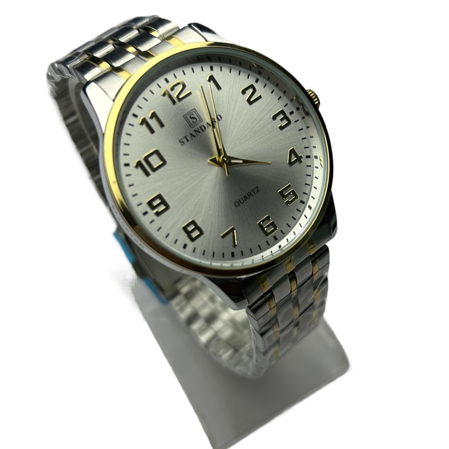 New Attractive Design Round 1,2,3,4 Numbering Gold Dial Stainless Steel Gold Chain Quartz Moment Waterproof Casual Wrist Watch For Men - Sold By Time Plaza