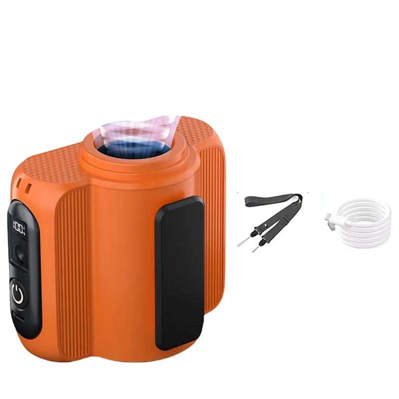 Waist Clip Fan High Speed Waist Mounted Fan Hanging Neck Fan with 100 Speed for Outdoor Camping Waist Fan Orange