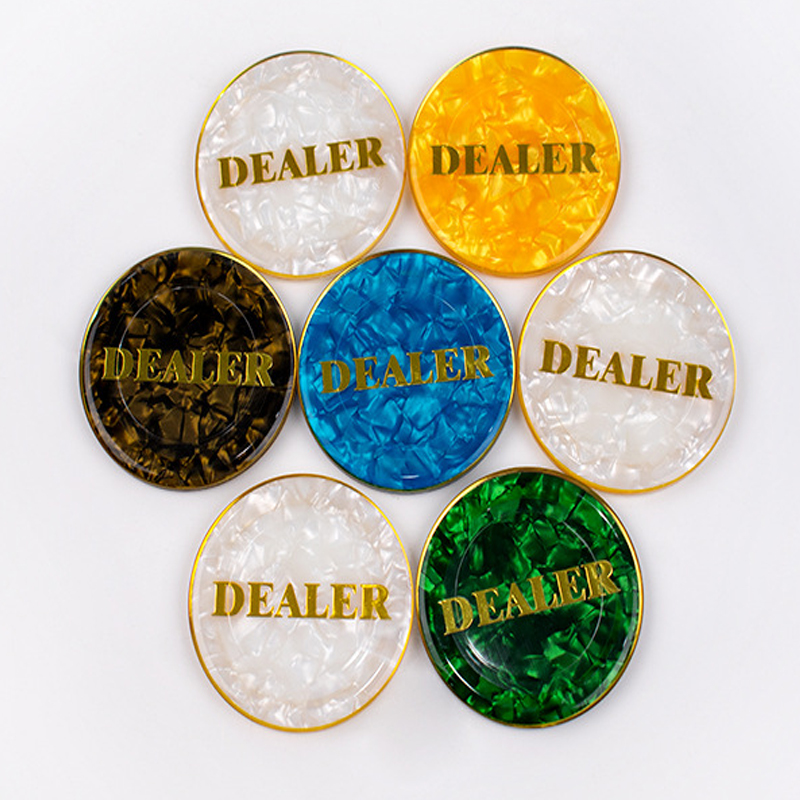 NEW 【Special offer】2 PCS Texas Poker Positioning Card Crystal Gold Wear-resistant Durable Washnable Acrylic for Casino Entertainment Venues