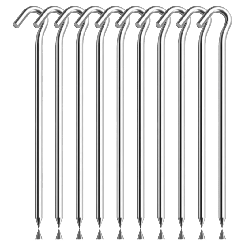 10PCS Tent Stakes Pegs with Hooks, Camping Tent Stakes for Outdoor Travel,Ground Stakes for Outdoor Camping