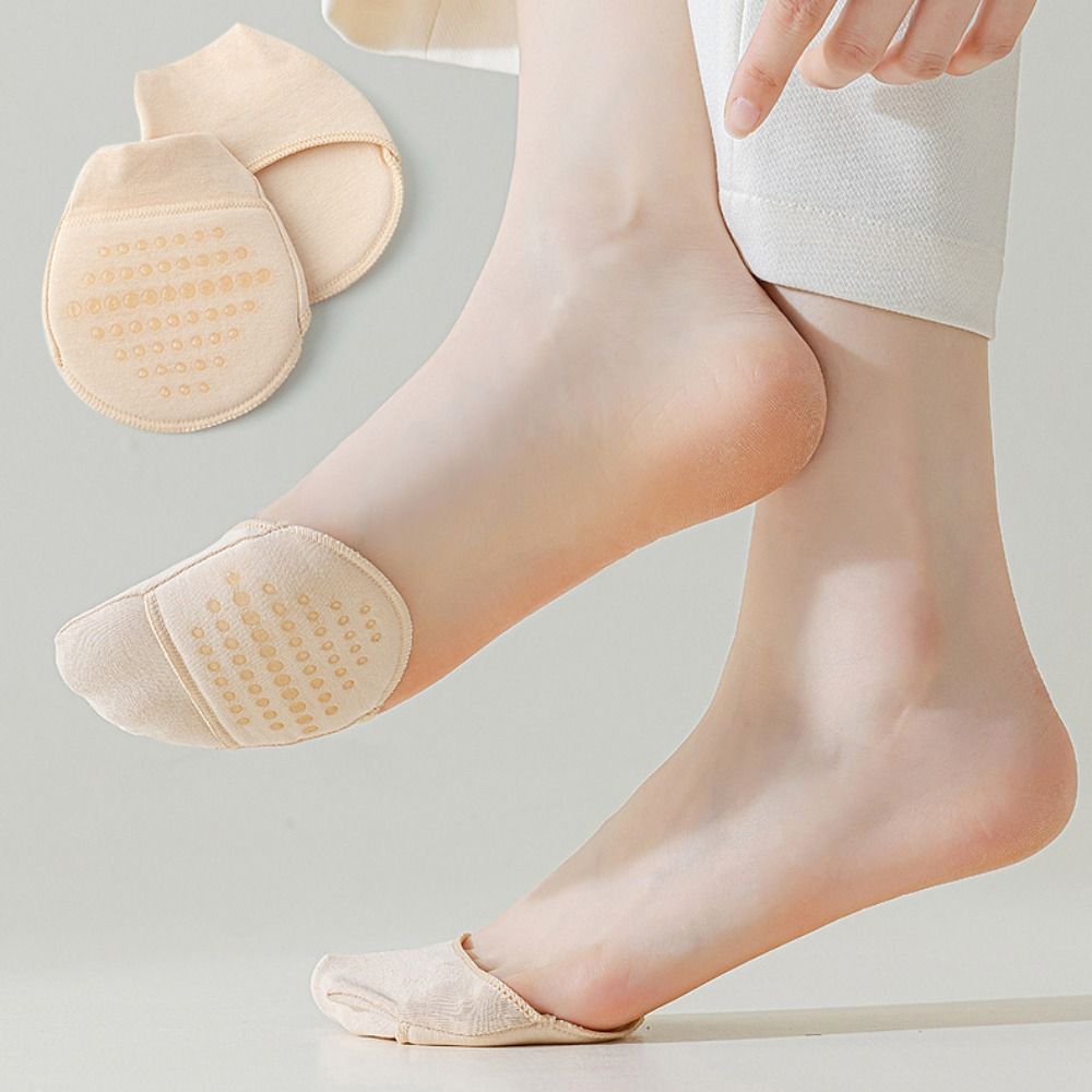 1 Pair New Silicon Half Feet Socks Breathable Soft Toe Socks Anti-slip Cotton High Heels Socks