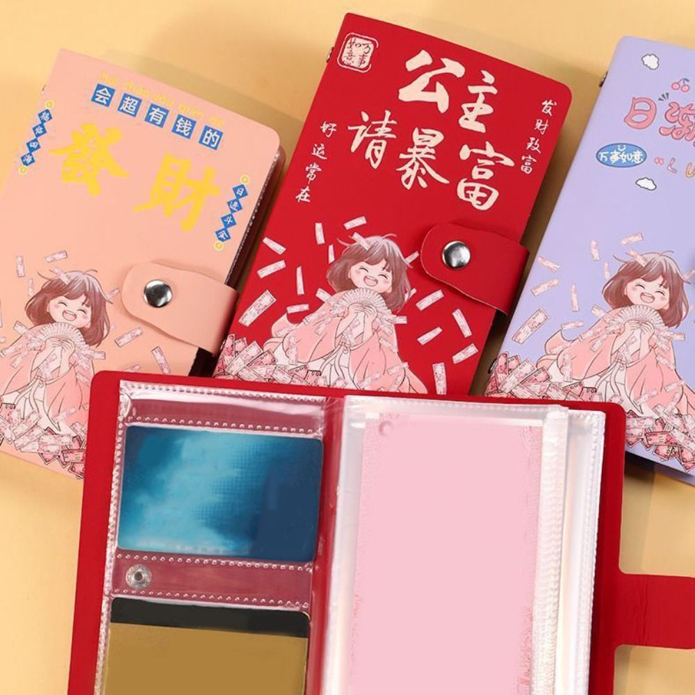 Easy To Use Cartoon Letter 100 Envelope Challenge Binder 50 Sheets PU Money Saving Challeng Book Cash Envelopes Savings Handbook Account Book Family