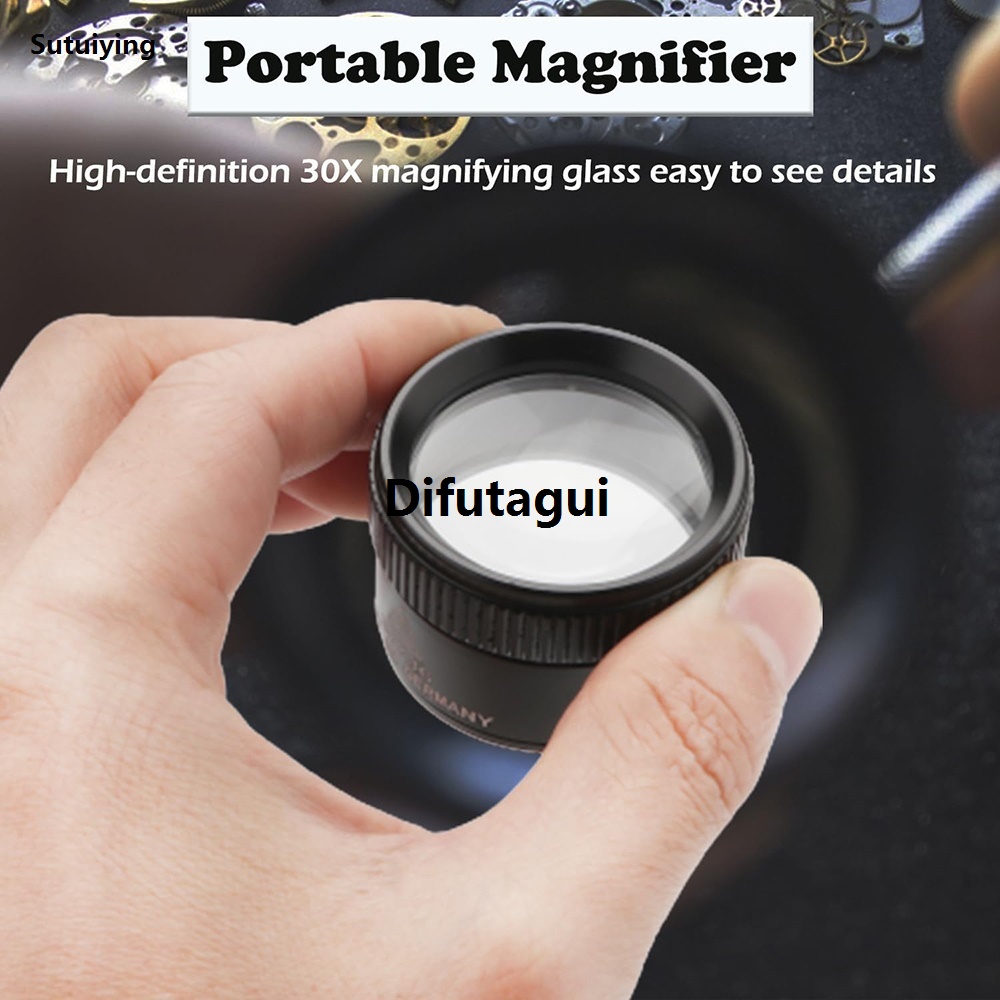 Difutagui Sutuiying 30x Magnifier Jewellery Antique Appraisal Electronic Repair Sales promotion Original Magnifier Full Metal HD Magnifier Optical Glass Lens
