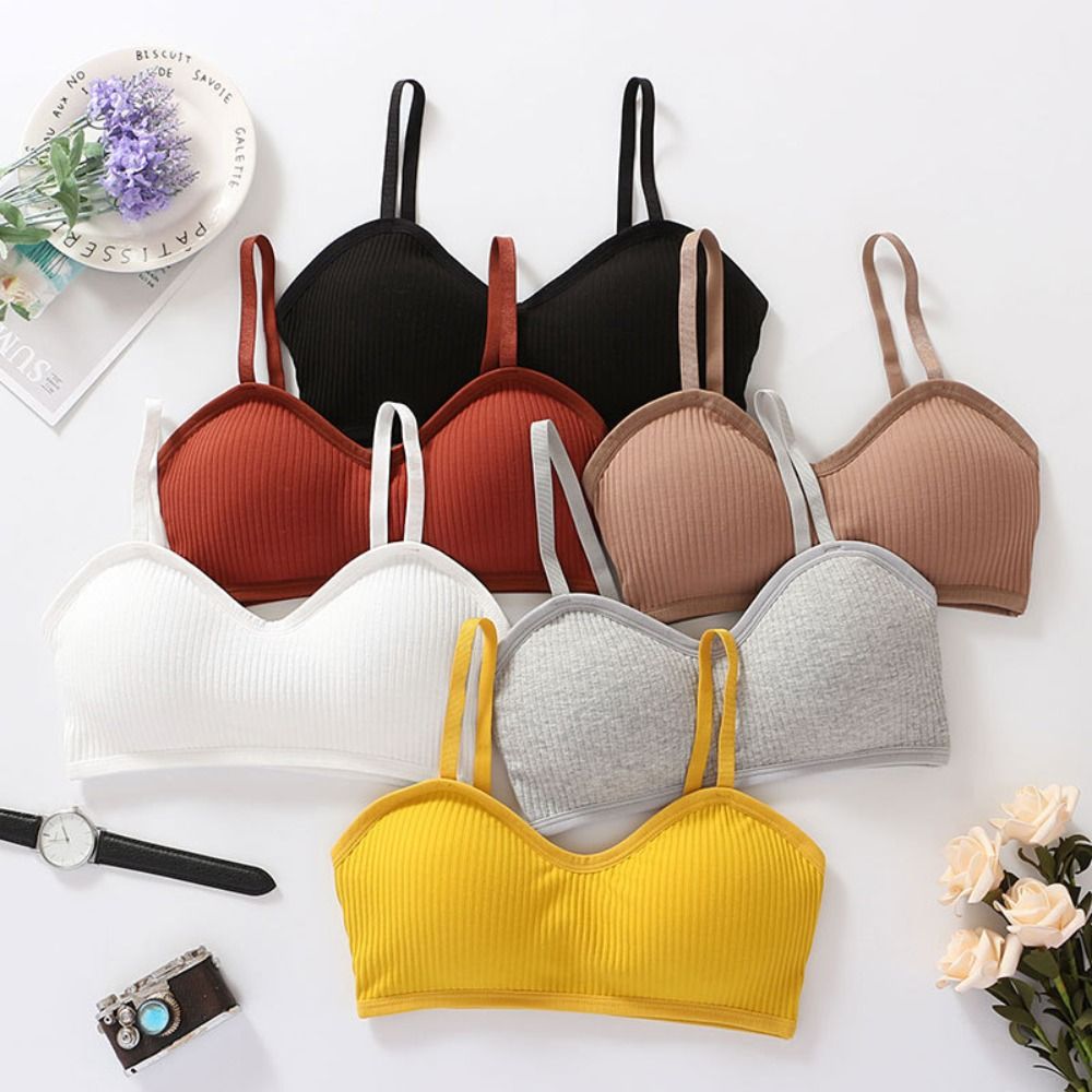 New Polyester Cotton Women's Sports Bra No Steel Frame Breathable Seamless Bra Push Up Bra Girl