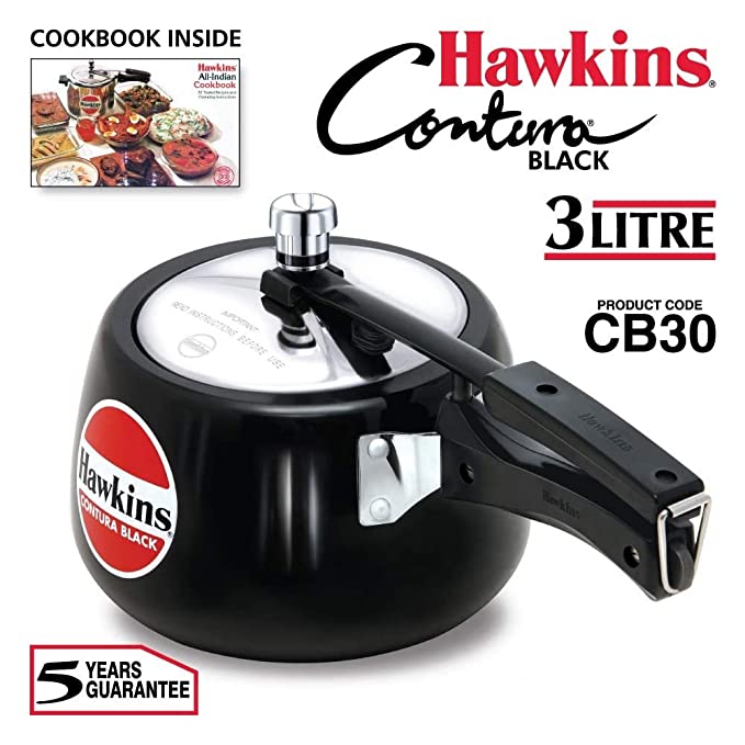 HAWKINS Pressure cooker Non Sticky Black 3 Litre