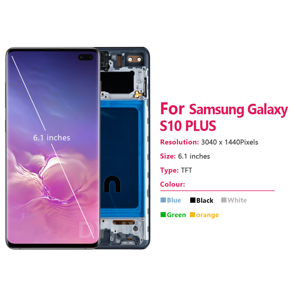 HOT 100% Tested S10plus Display For Samsung S10 Plus Display S10+ LCD Screen For G975 Sm-g975f/ds G975u G975w