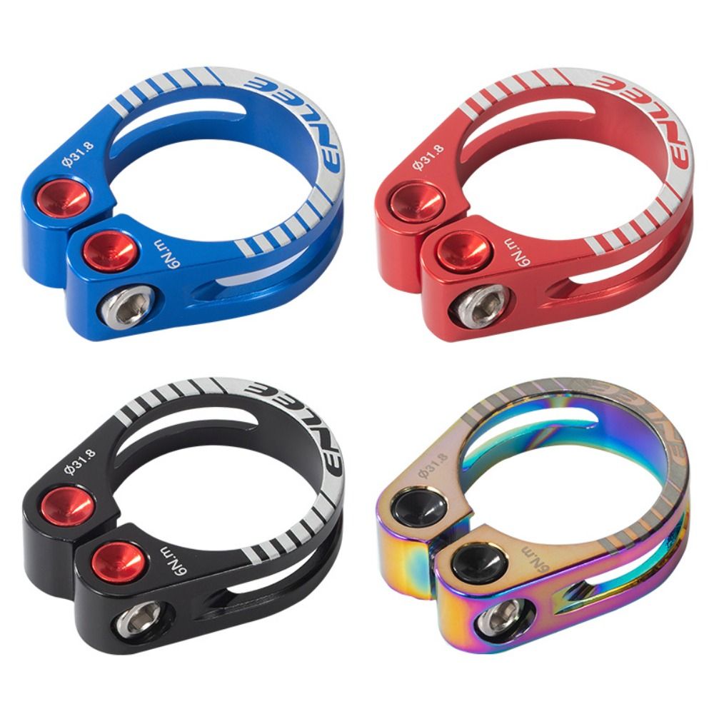 Durable Aluminum Alloy Bike Seat Clamp Black Red Blue Multicolor Lightweight Bicycle Seatpost Clamp 31.8 34.9mm Bike Parts