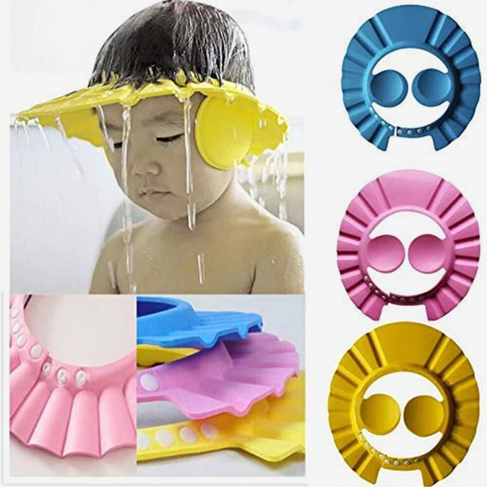 Baby Shower Cap Adjustable Hair Wash Hat for kids Infant Ear Protection Safe Children Kids Shampoo Bath Head Cover