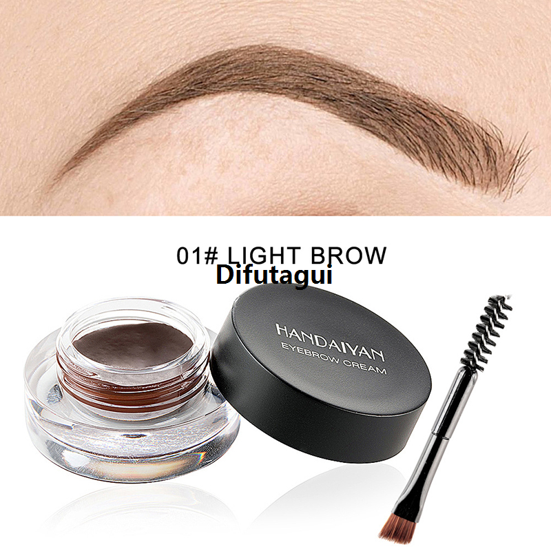 NEW Happy day 12 Color Waterproof Eyebrow Cream Color-Dyed Eyebrow Gel Brow Teisure time int With Brush Kit Long Lasting Eyebrow Pencil Makeup Tools Red
