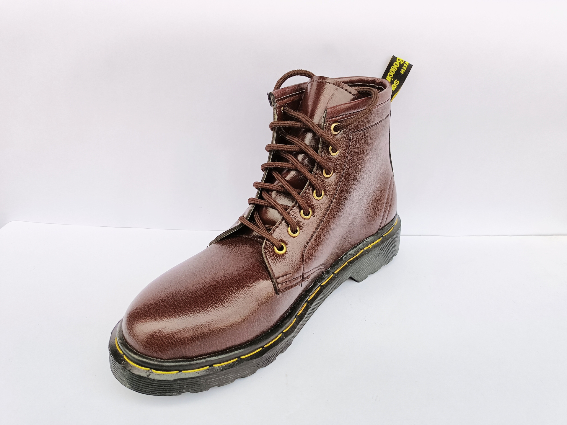 Brown Leather Boot Martin For Boys With Premium Quality