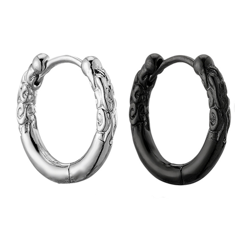 Silver Black Ear Ring Ear Buckle Style Cool Earrings Female Male Ear Clip Temperament All-match Gold Hoop Earrings