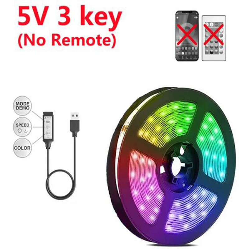 USB Led Strip Light RGB LED Lights DC5V Bluetooth Flexible Ribbon Diode Tape Phone APP Control TV Backlights Room Decoration Bles Online DZ-30A-03