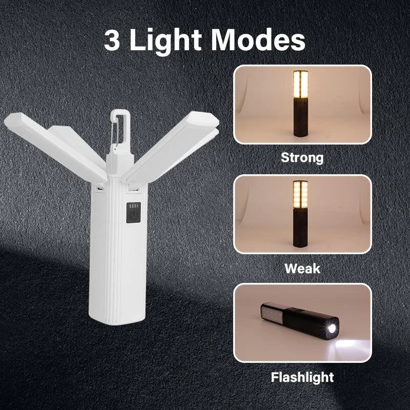 Portable Rechargeable Camping Lantern LED Light | 3-in-1 Flashlight, Tent Hanging Lamp & Mobile Power Bank | USB Rechargeable | Outdoor Emergency Light