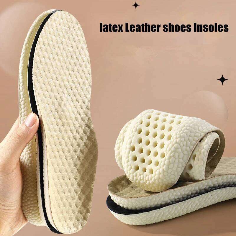 New Leather Shoes Insoles Leisure Sports Latex Insole for Feet Shock Absorption Non Slip Pads Comfortable Soft Shoe Sole 1Pair