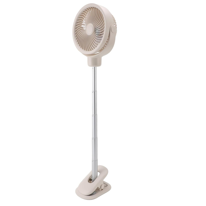 Clip On Desk Fan, Telescopic Floor Fan, 4 Speeds with LED Light