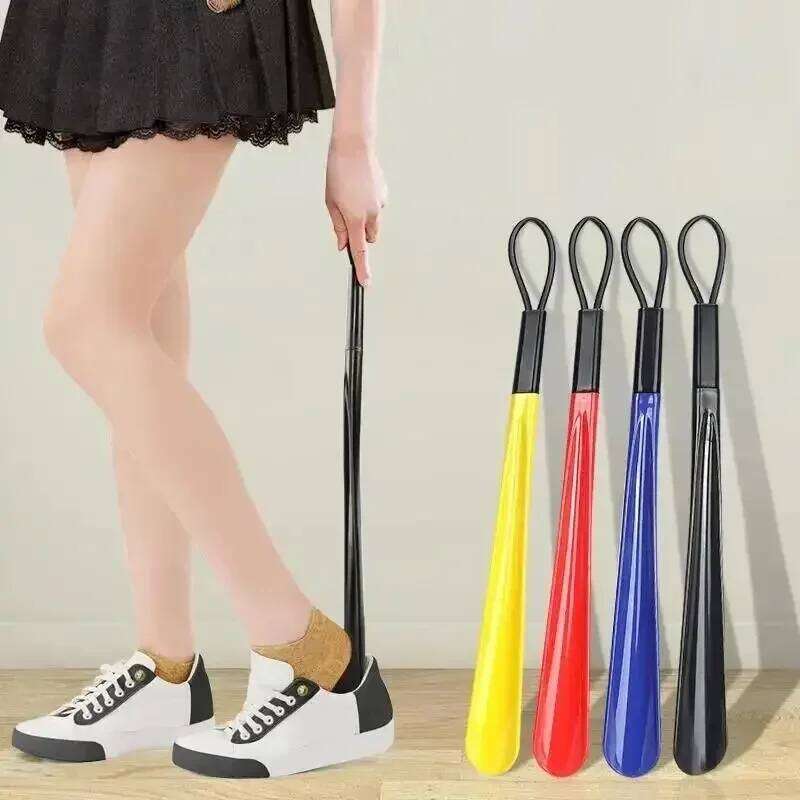 1pc Extra Long Flexible Plastic Horn Do Not Require Bending Durable Spoon for Pregnant Women Shoe Assistant Easy Wear