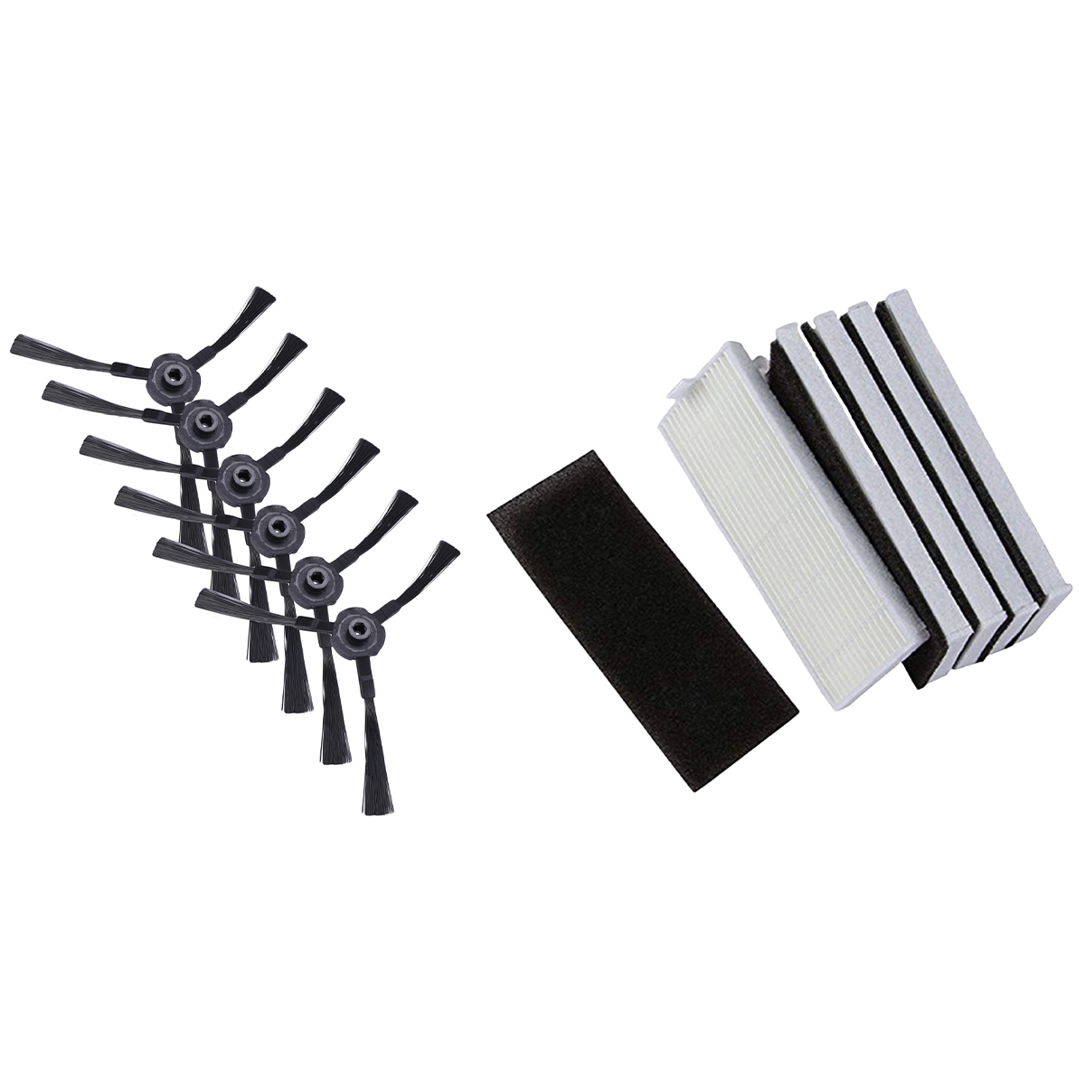 FORIDE 1 Set Sponge Hepa Filter & 6 Pcs Side Brush Right Left