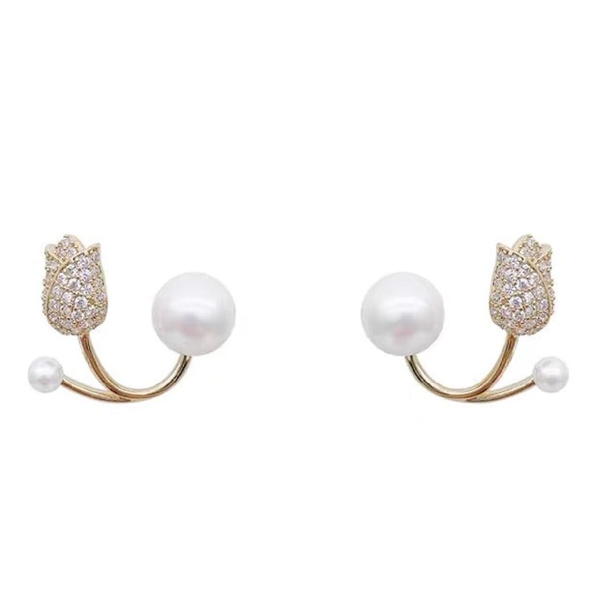 Enacolor Exquisite Tulip Earring Pearl Flower Earrings for New Fashion Accessories