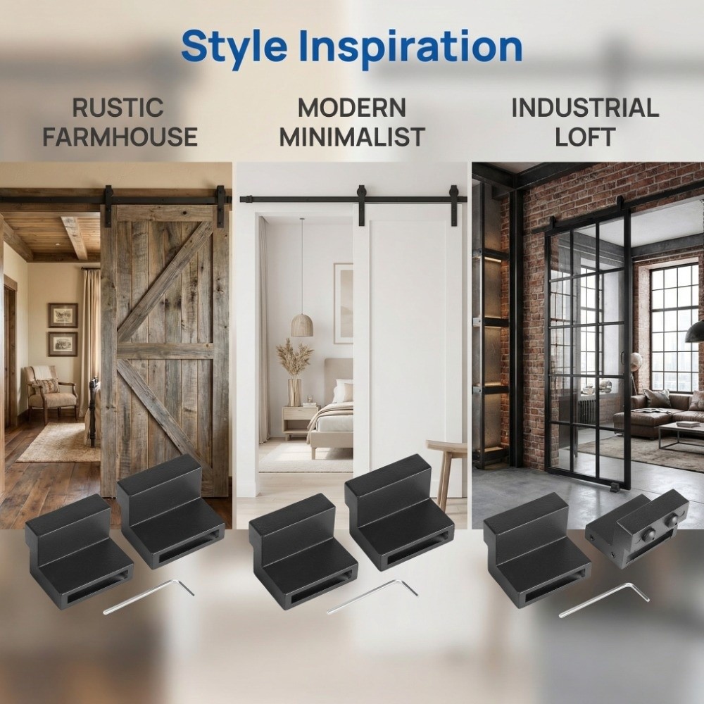 1 pair Reliable Metal Alloy Door Stopper Sturdy Fixed Type Barn Door Hardware Durable Door Hardware Cabinet Door