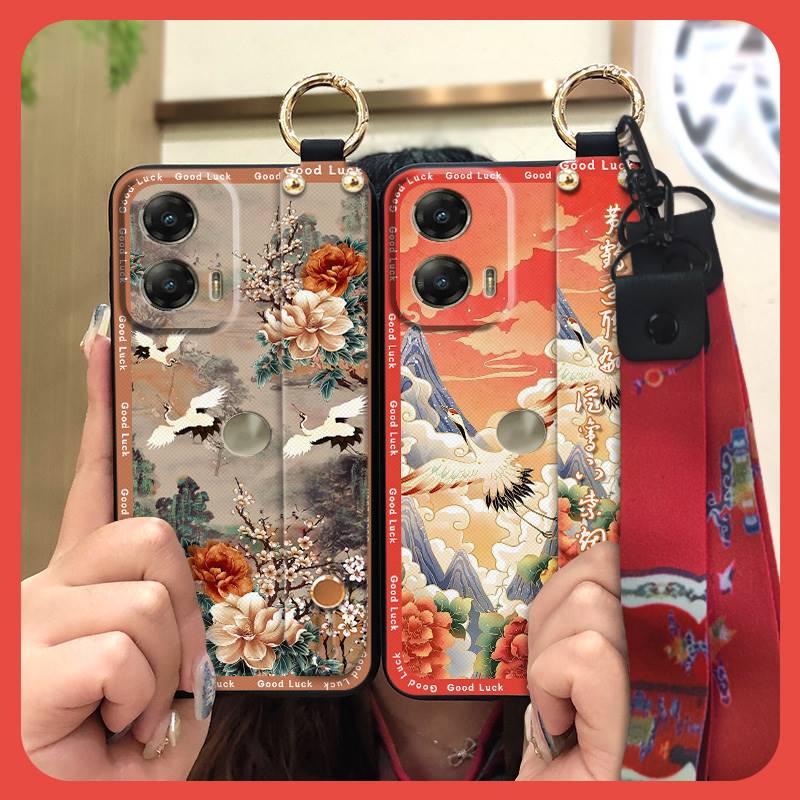 for mom Phone Holder Phone Case For OPPO Reno4 SE 5G Wrist Strap Kickstand Durable Anti-knock ring old lady Shockproof