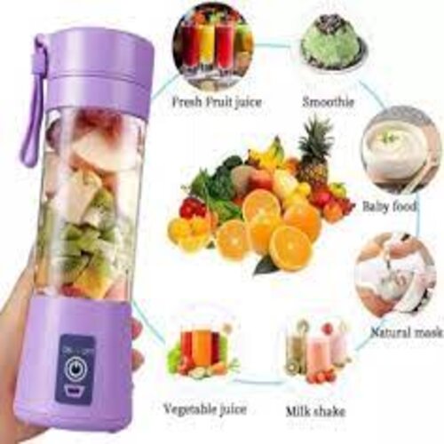 Powerful Rechargeable Portable Personal Size Electric USB Juicer Maker Blender Cup , Fruit , Smoothie , Baby Food Mixing Machine Magnetic Secure Switch Electric Fruit Mixer Superb Mixing Extractor -380ML