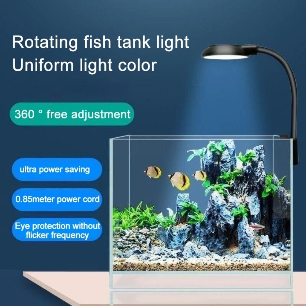 New USB Aquarium LED Lamp Dimmable Lightness Mini Fish Tank Light Multiple Modes 5V Aquatic Plant Decor