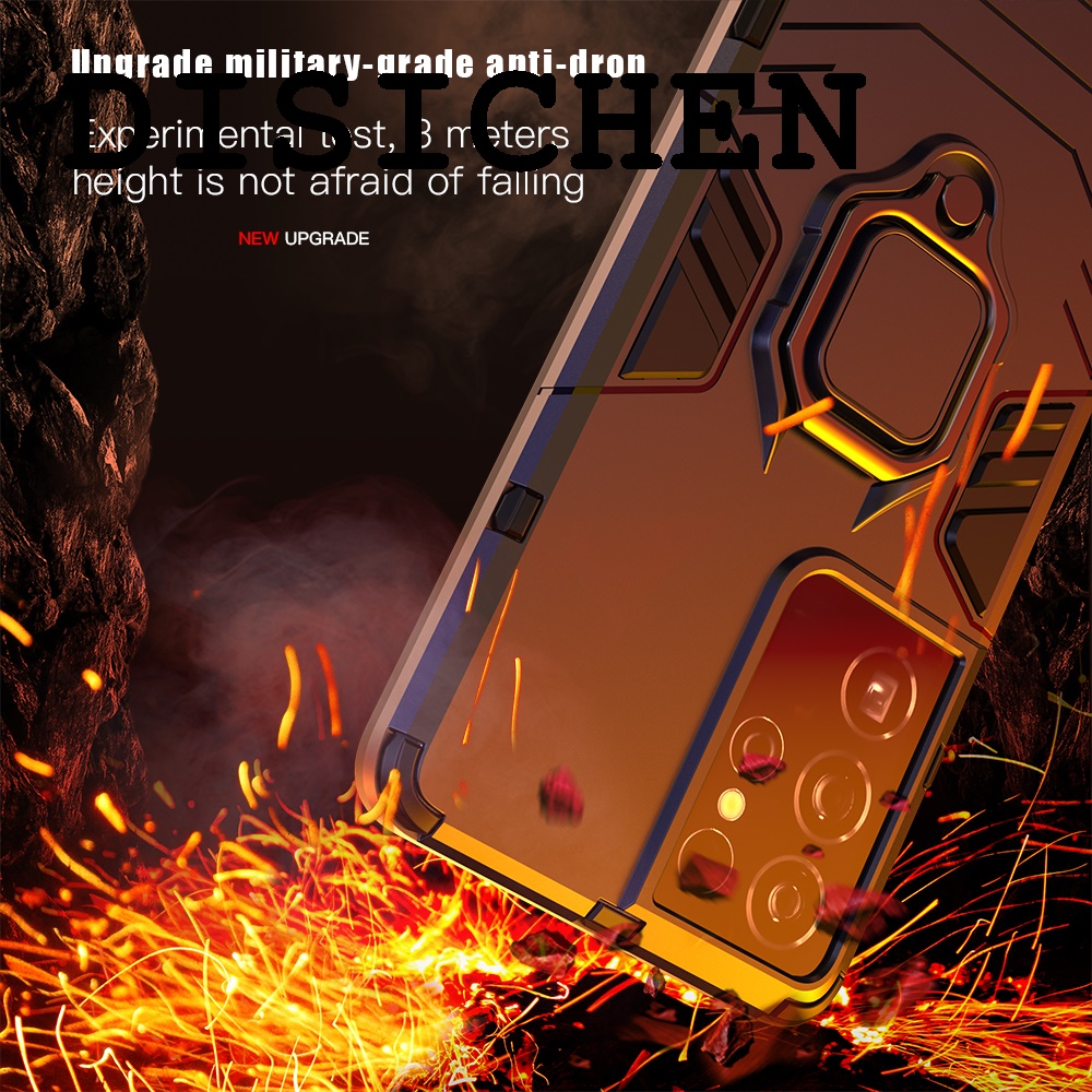 DISICHEN Luxury KEYSION Shockproof Case for Samsung S22 Ultra S21 FE S20+ S10 Lite Ring Stand Phone Back Cover for Galaxy A53 A73 A33 5G A23 A13