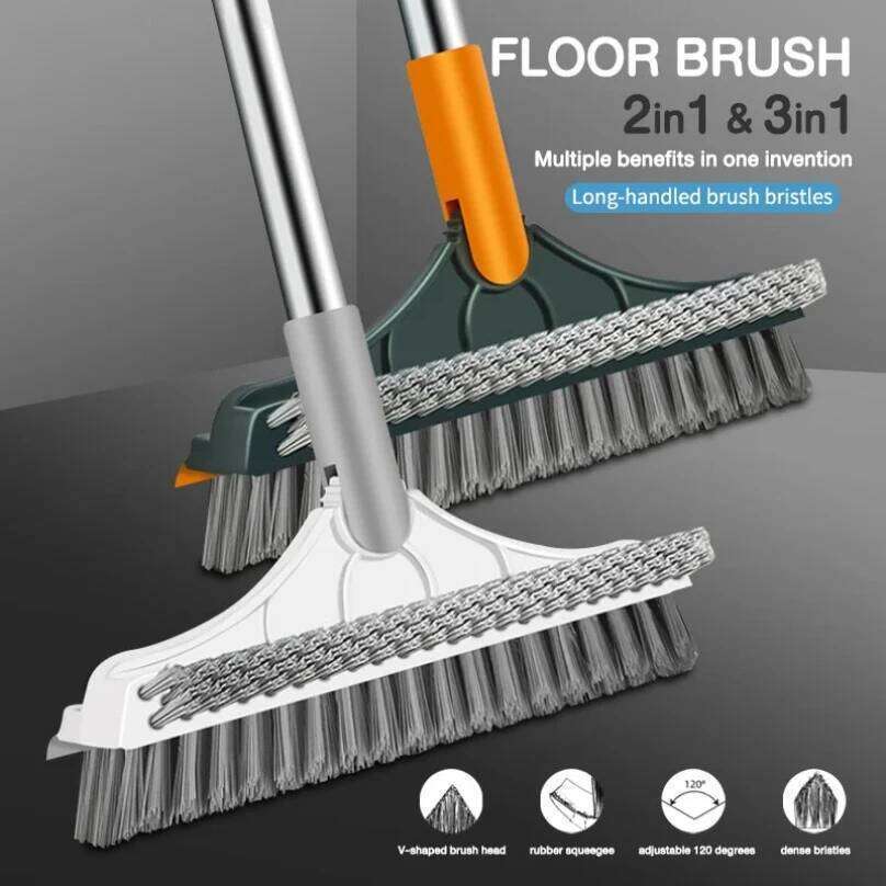 3 In 1 Cleaner For Cleaning Bathroom With Long Handle Rotating Floor Crevice Brush