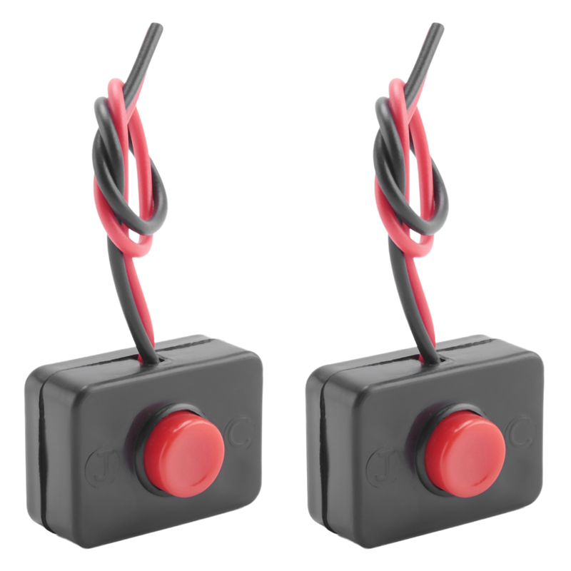 FORIDE 2X DC 12V2A Adhesive Base Push Button Momentarily Action Wired Switch for Automobiles