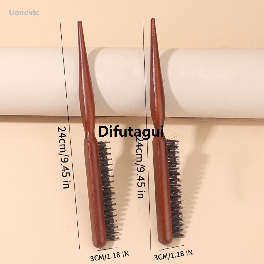 Difutagui Combing hair brush wild boar 1 piece professional salon bristle New style wooden fine tooth comb hair styling extension tool