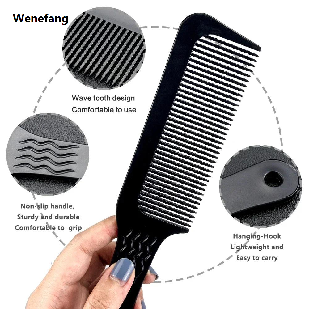Wenefang Barber Hairdressing Clipper Comb Anti Static Flat Top Comb for Hairdresser Hot Selling Barber Cutting Combs Salon Professional Beauty Tool