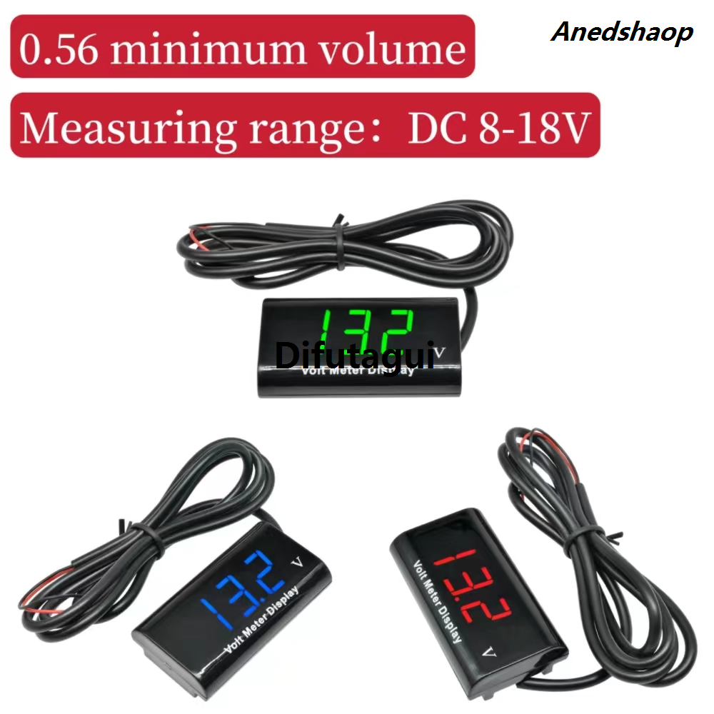 Difutagui DC 8V-18V 0.56 inch Red Green Blue LED Digital Waterproof Voltmeter Fifty percent discount Affordable Voltage Tester Detector Voltmeter Motorcycle Car Battery