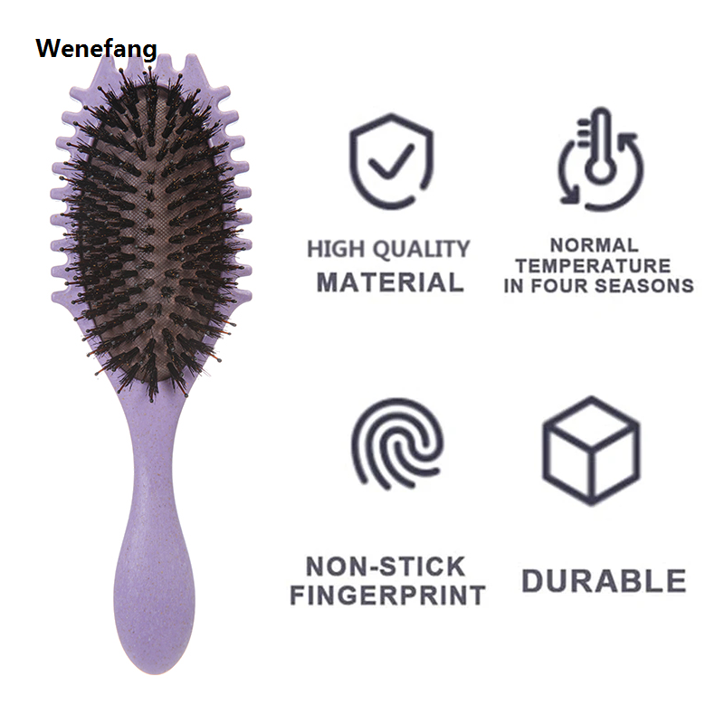 Wenefang 1pcs Curl Styling Tangled Boar Bristle Hair Comb Massage Comb Detangle 【2025 Version】 Hair Styler Shaping Defining Salon Barber Styling Tool