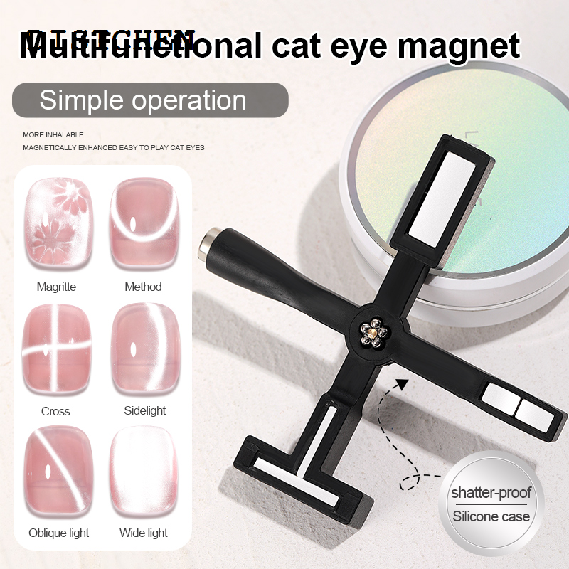 DISICHEN Hot Selling 5 In 1 Multifunctional Strong Cat Eye Magnet UV/LED Gel High Quality Nail Magnetic Stick For Manicure Art Design Special Tools