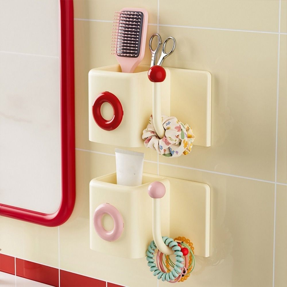 Practical No Drilling Wall Mounted Storage Box Space Saving Waterproof Headband Hook with Hook Self Adhesive Vanity Organizer Kitchen