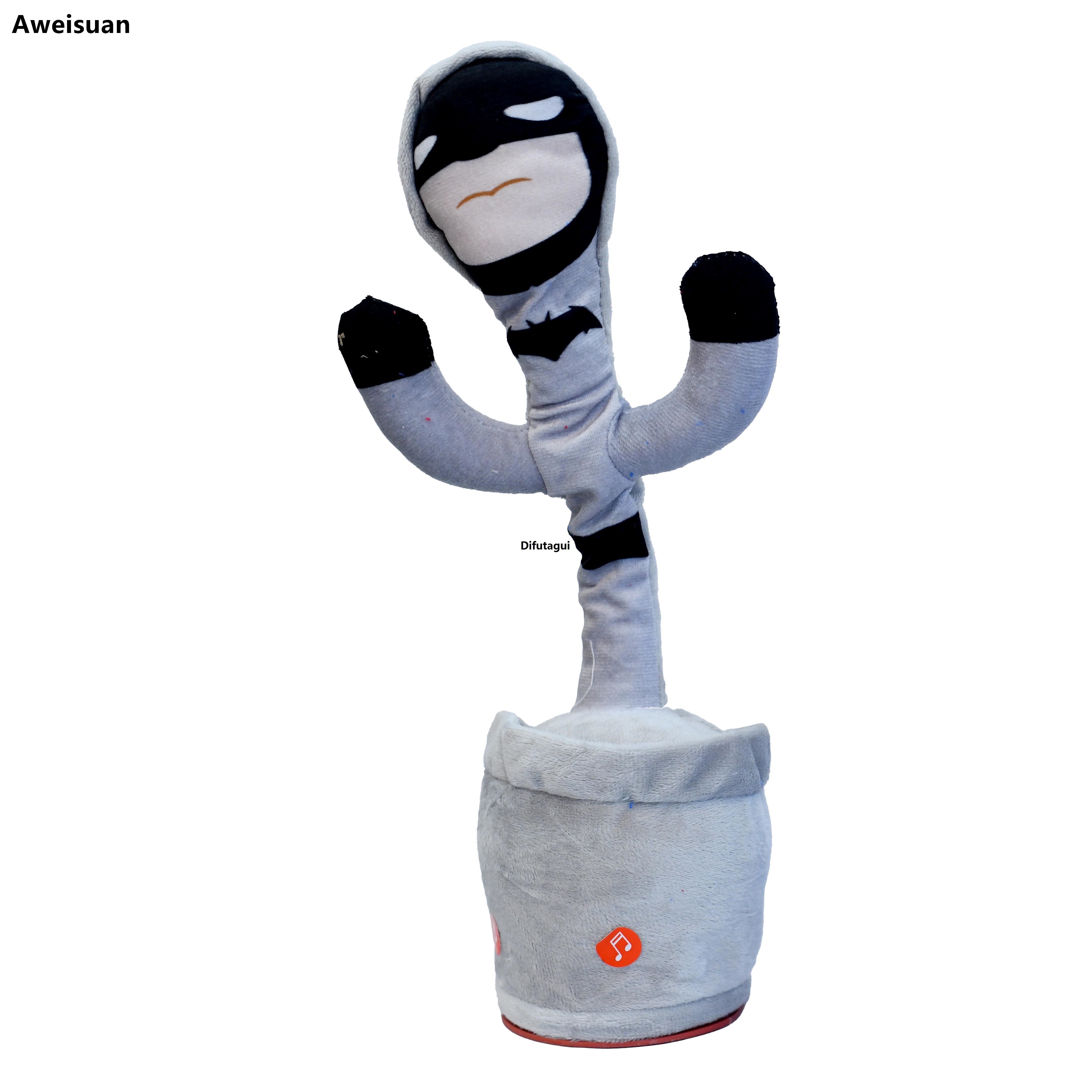 Difutagui Avengers Spiderman Iron Man Captain America Creative Dancing Cactus Profesional model Talking Recording Repeating Toy Children Birthday Gift