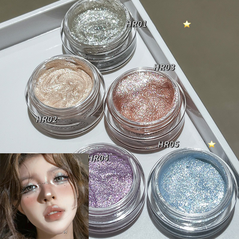 New models on sale QIBEST Double-head Glitter Liquid Eyeshadow Contour Blush Pigment Silkworm Shimmer Matte Natural Cheek Shadow Cream Eyes Makeup