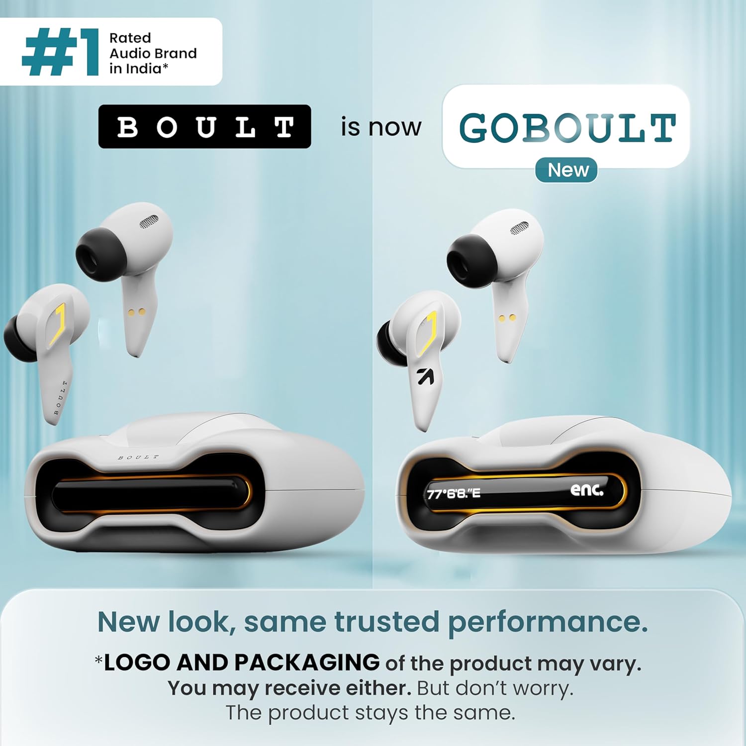 GOBOULT Astra with 48H Playtime, Built-in App Support, 45ms Low Latency Gaming, 4 Mics ENC, Breathing LEDs, 13mm Bass Drivers, TWS Ear Buds, Made in India