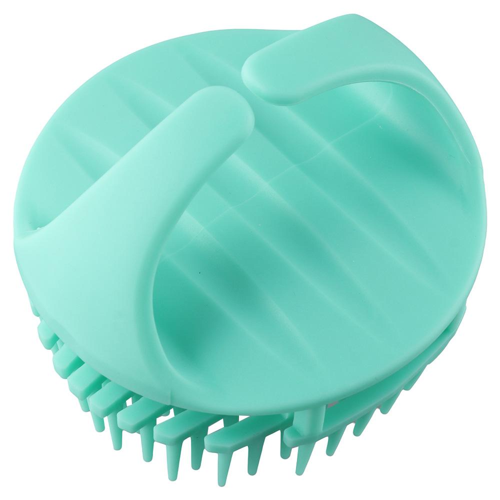 Comfortable Soft Silicone Bristles Shampoo Brush Green Dual Use Shower Hair Brush Scalp Massager Home Travel