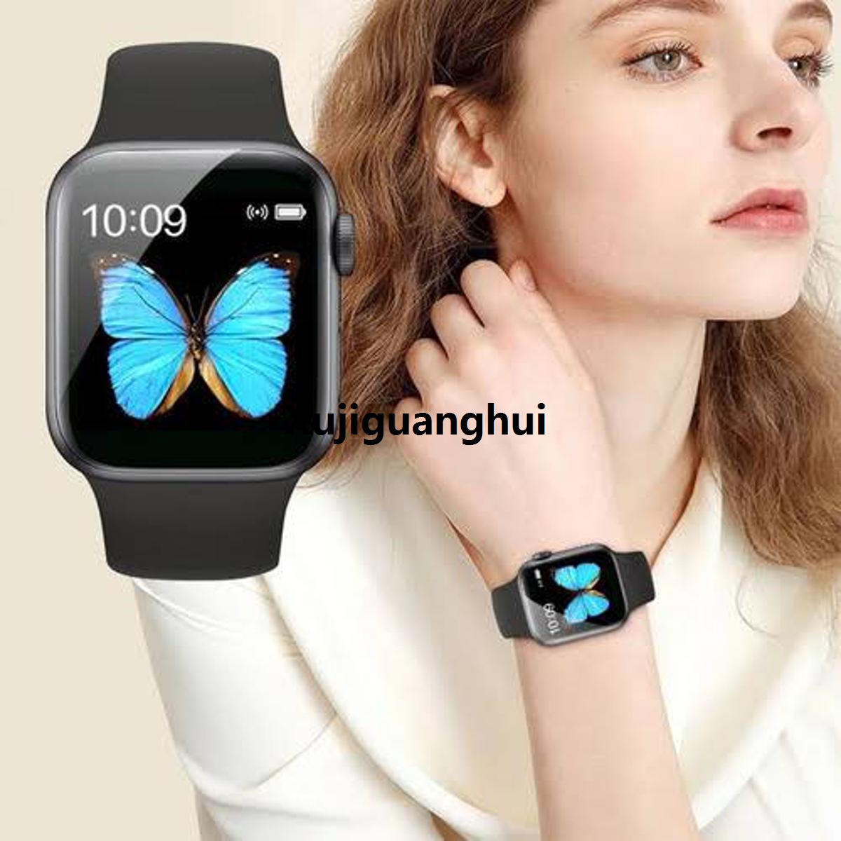 Xujiguanghui Black Bluetooth Digital Smart Watch with FitAffordableness Tracker and BP Monitor, 1.54 Inch Screen