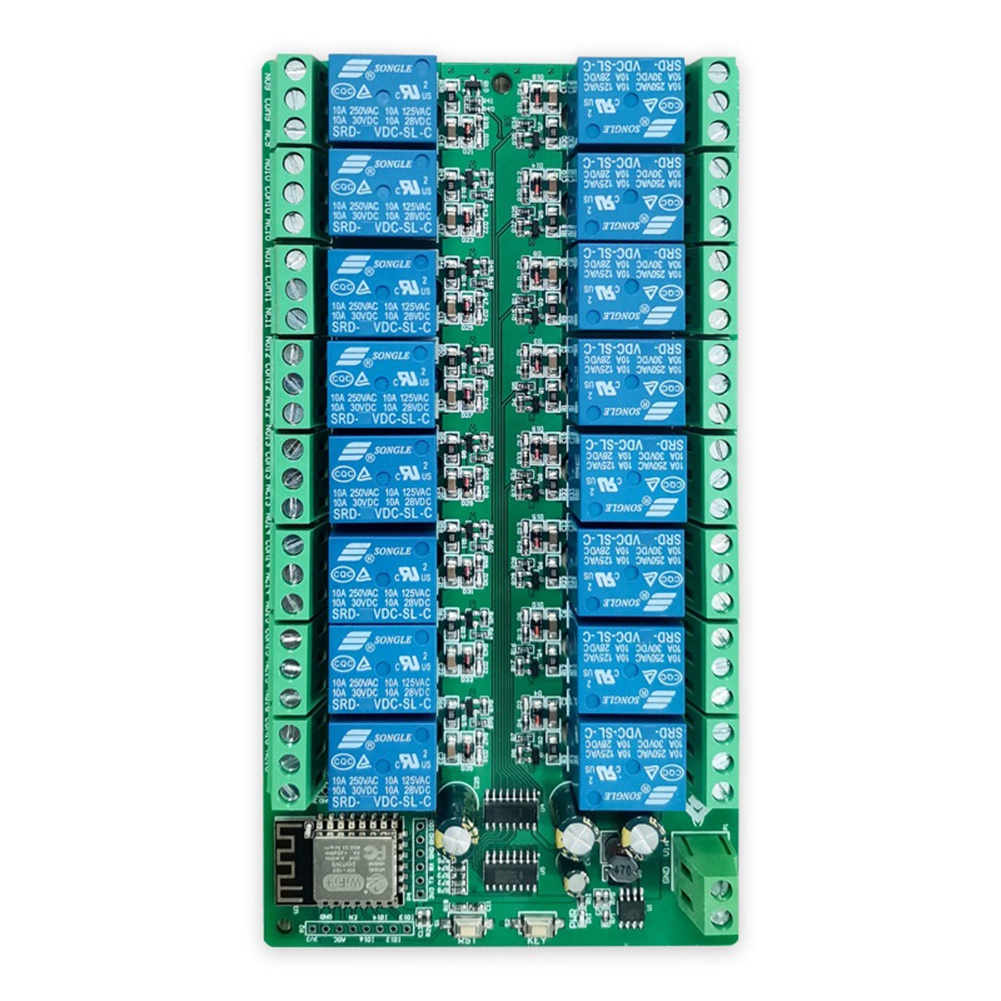 OUMERY ESP8266 WIFI 16 Channel Relay Module ESP-12F Development Board Power, 16 Way Relay Module Supply Mode 12V