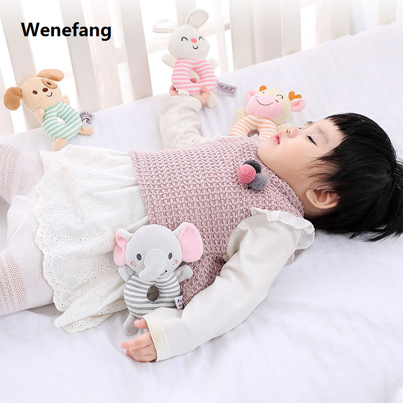 Wenefang New Baby Rattle Toys Cartoon Animals Plush Infant Hand Ring Bed 【2025 Version】 Toys for Newborn 0-24 Months Toddler Early Educational Toy