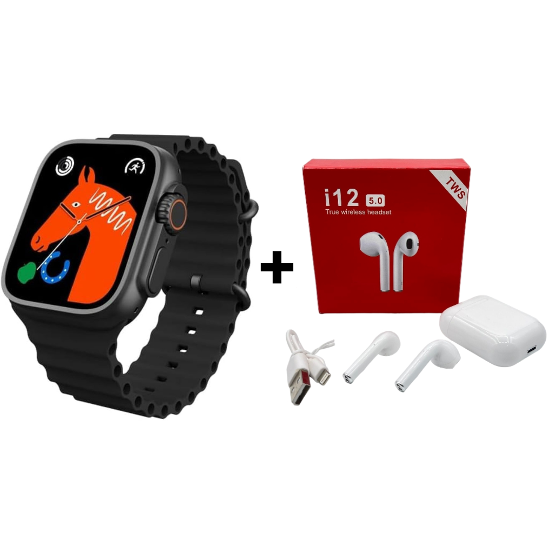 T800 Smart Watch + I12 Earbuds