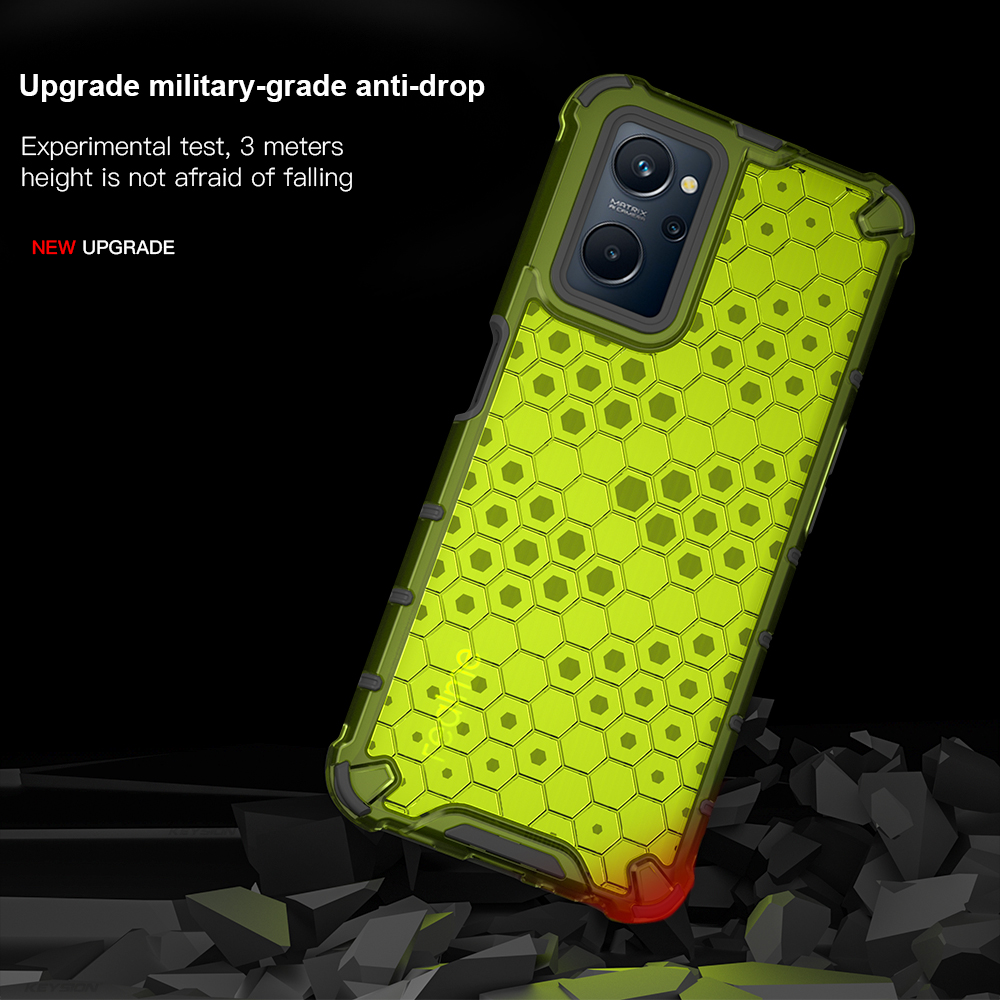 NEW KEYSION Shockproof Armor Case for Realme 9i 8i 7i Global GT 2 Pro 5G GT Explorer Master Honeycomb Phone Cover for OPPO A76 A96