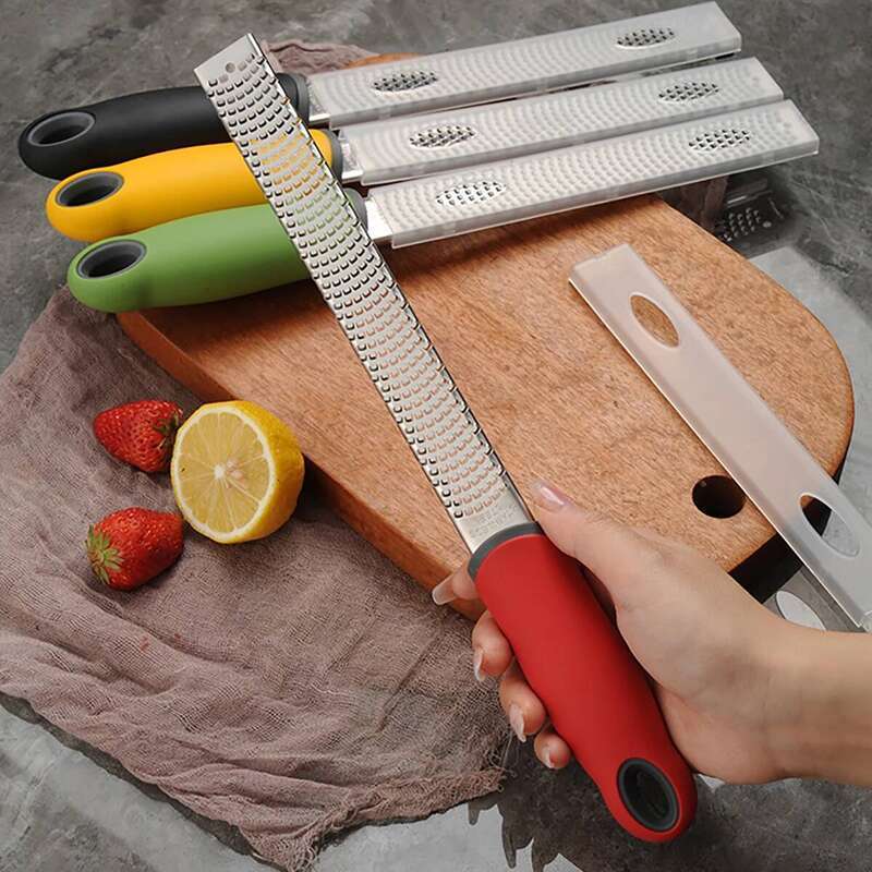 1pc Stainless Steel Wire Plastic Anti Slip Handle Cheese Chocolate Lemon Garlic Fruit Grater Kitchen Gadget